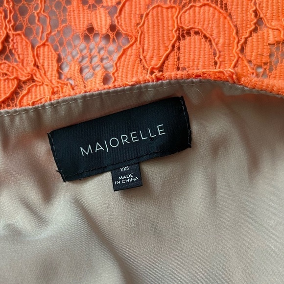 Majorelle Sunbeams Lace Mini Dress in Neon Orange Sz XXS - Picture 7 of 7